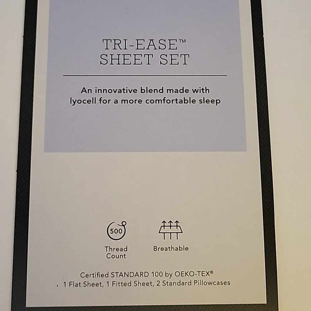 Threshold Tri Ease sheet set 500 Thread Count Sateen White FULL 9-15